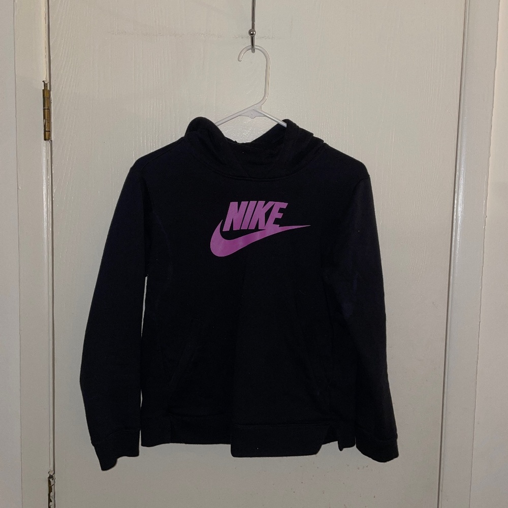 Black Nike hoodie w/ Purple logo